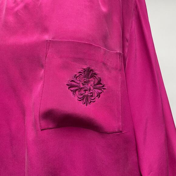 Vintage Austin Reed Regent Street Womens Size 14 Pink Silk Blouse - Picture 5 of 7